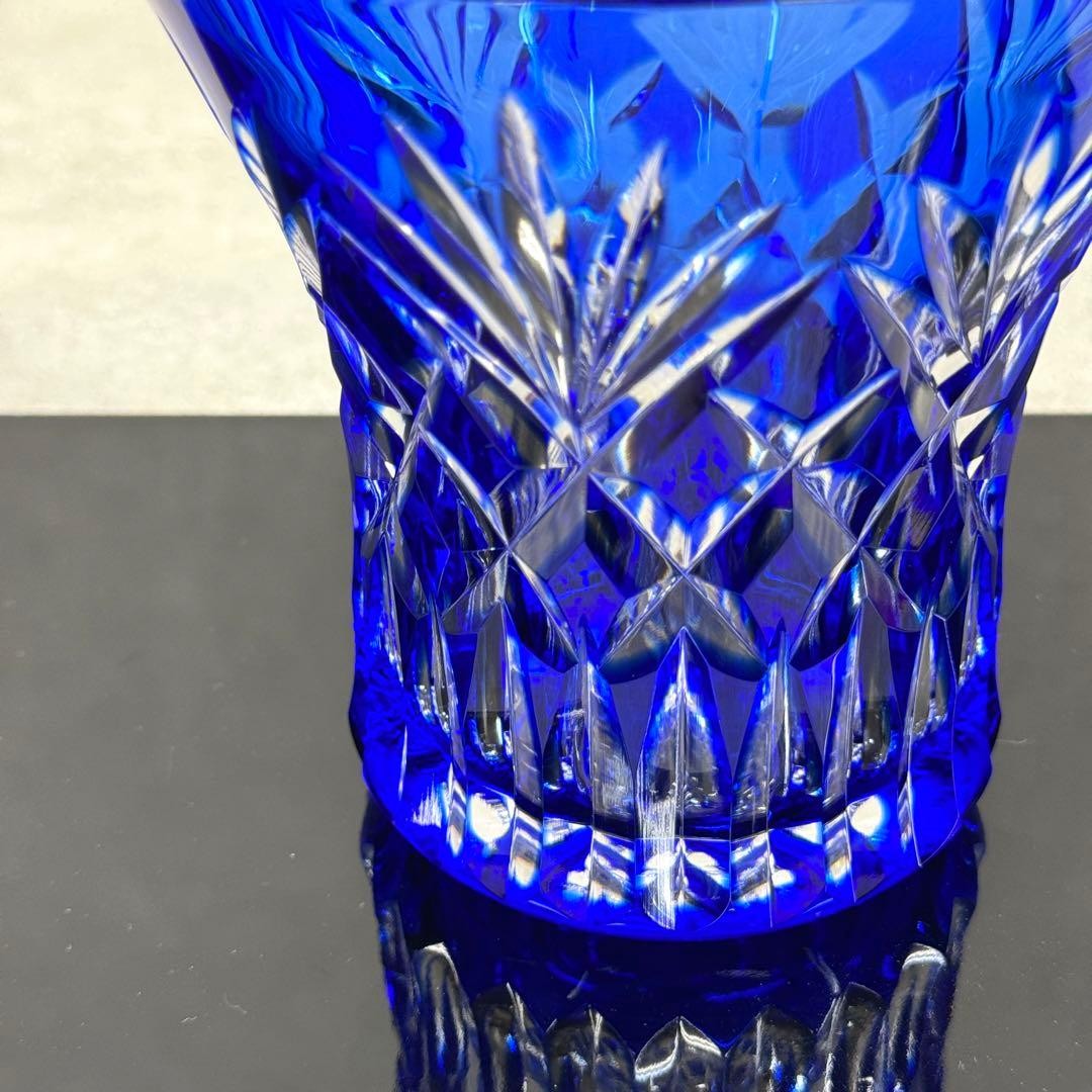 HOYA Crystal Cut Glass Kiriko Flower Vase Lapis Blue | eBay