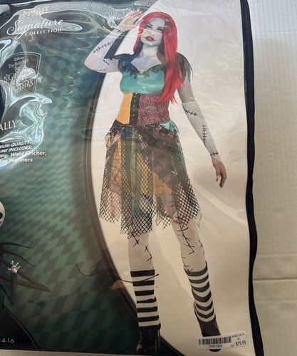Nightmare Before Christmas Sally Costume Size X-large (14-16) Adult with Wig - Picture 7 of 13