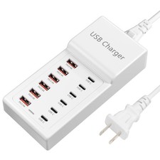 USB Charging Station 50w10A 12 Ports Multiple Charging Block, USB C Strip for...
