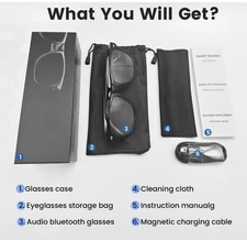 Blackview Smart Glasses 5.0 Bluetooth Sunglasses Open Ear Speaker AI Voice NEW