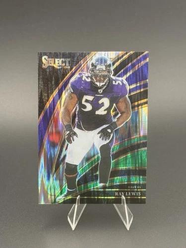 2025 Panini Select - Club Level Ray Lewis #299 Black &amp; Green Shock Prizm