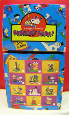 Peanuts Snoopy Flambro Birthday Bash Figurine Numbers Complete Set Of 12 MIB RAR