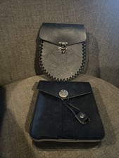 Viking Style Leather Pouch Belt Bag Lot Of 2