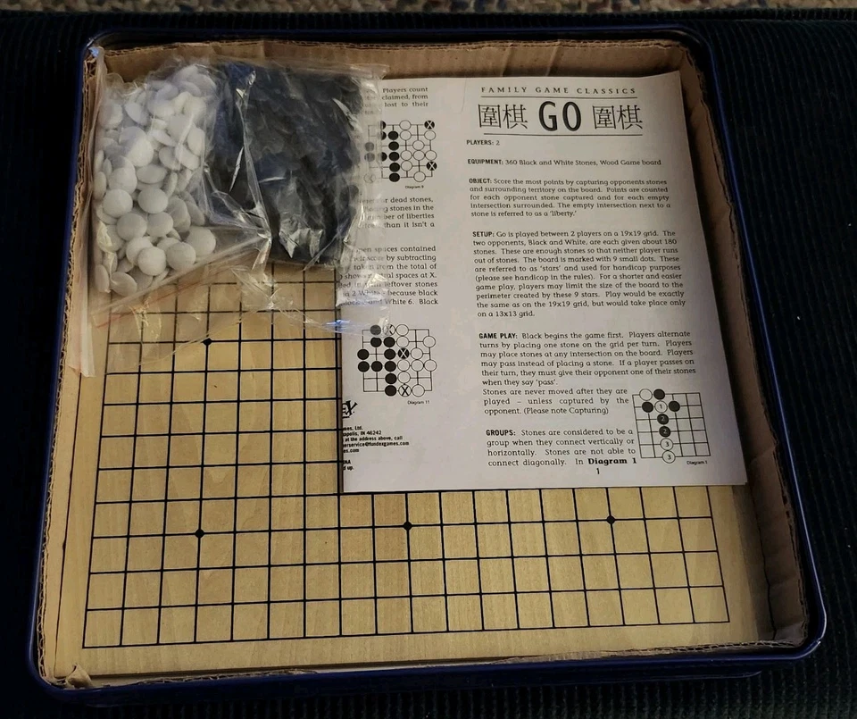 Fundex Go Game Chinese Solid Wood  Game Board In Tin Box - Image 3 of 3