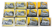 (12) Torino Pewter Locomotive Jewelry Sets w/Brooch Earrings Necklace and Box