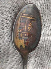 Antique West Baden Springs Hotel Painted Indiana Sterling Souvenir Spoon Rare
