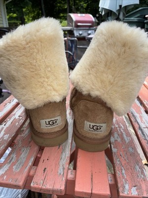 Ugg Boots Classic Tall 5815 Brown Size 7 Women F8809C Genuine Leather &Sheepskin