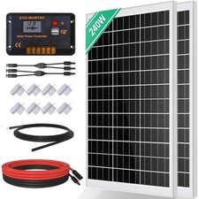 Solarpanel 240W Monokristallin Solarmodul Kit Wohnmobil Camping Solarladeregler