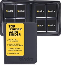 Top Loader Binder - Holds 112 Toploaders - Archival Safe Travel Size - Side Load