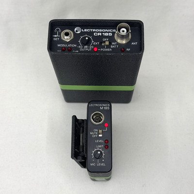 LECTROSONICS M185 Transmitter & CR185 Receiver w/ Bag, Antenna, Lav Clip-TESTED