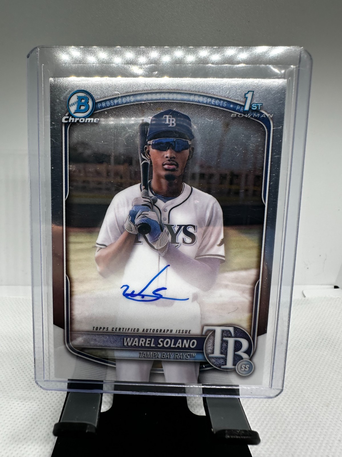 2025 Bowman Chrome - Prospect Autographs Warel Solano, Warel Solano #CPA-WS (AU,