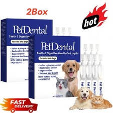2X Pet Dental Teeth  Digestive Health Oral Liquid with Herbal Blend Postbiotic