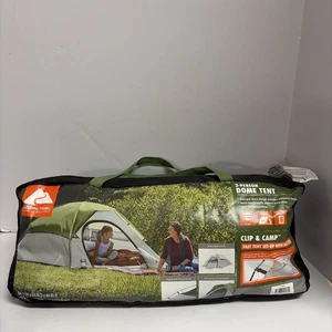Ozark Trail Couper & Camp 3-Person Tente de dôme 84x84x44 Conditions météorologiques vertes et grises testées