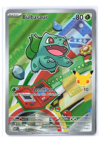 Pokemon TCG Bulbasaur MEP 037 First Partner Illustration Rare Promo NM