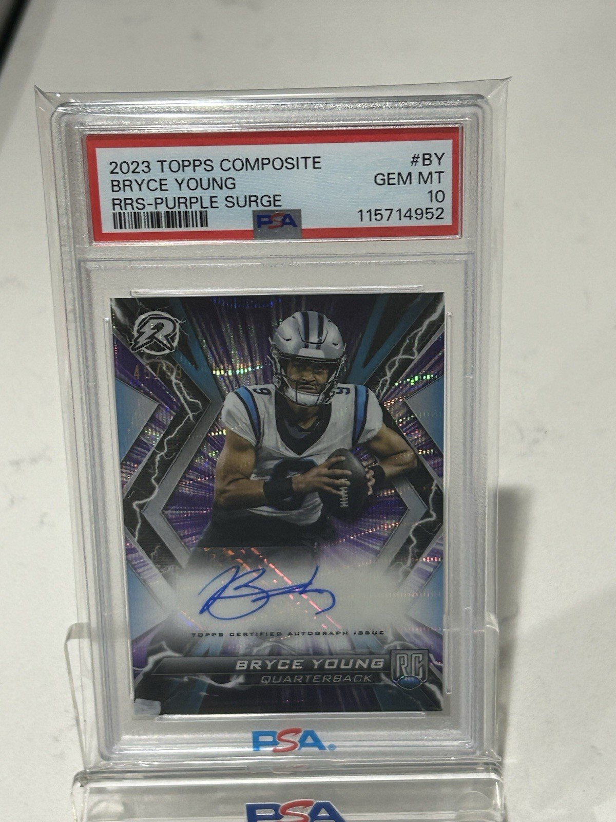 Bryce Young Topps Composite Resurgence Rookie Signatures #BY Purple Surge