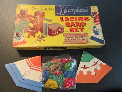 Vintage 1955 Disney Disneyland Lacing Card Set Whitman