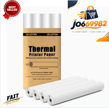 Thermal Paper 8.5 x 11 Inch for Portable Printers, BPA-Free, 4 Rolls