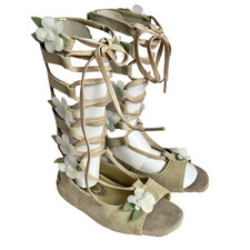 Joyfolie Seraphina Gladiator Sandals Matching Hair Clip Girls Size 8 NEW Wedding