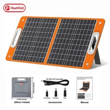 Flashfish 60W Portable Solar Panel Foldable Solar Modules for Outdoor Camping