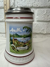 Vintage German hand painted beer stein S.P. GERZ, Made in Germany