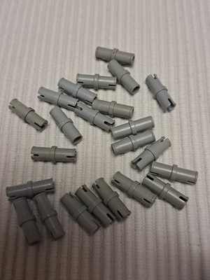 Lego Technic Verbinder Pin  Stecker Grau Altgrau 2L Mittelschlitz 23 Stück