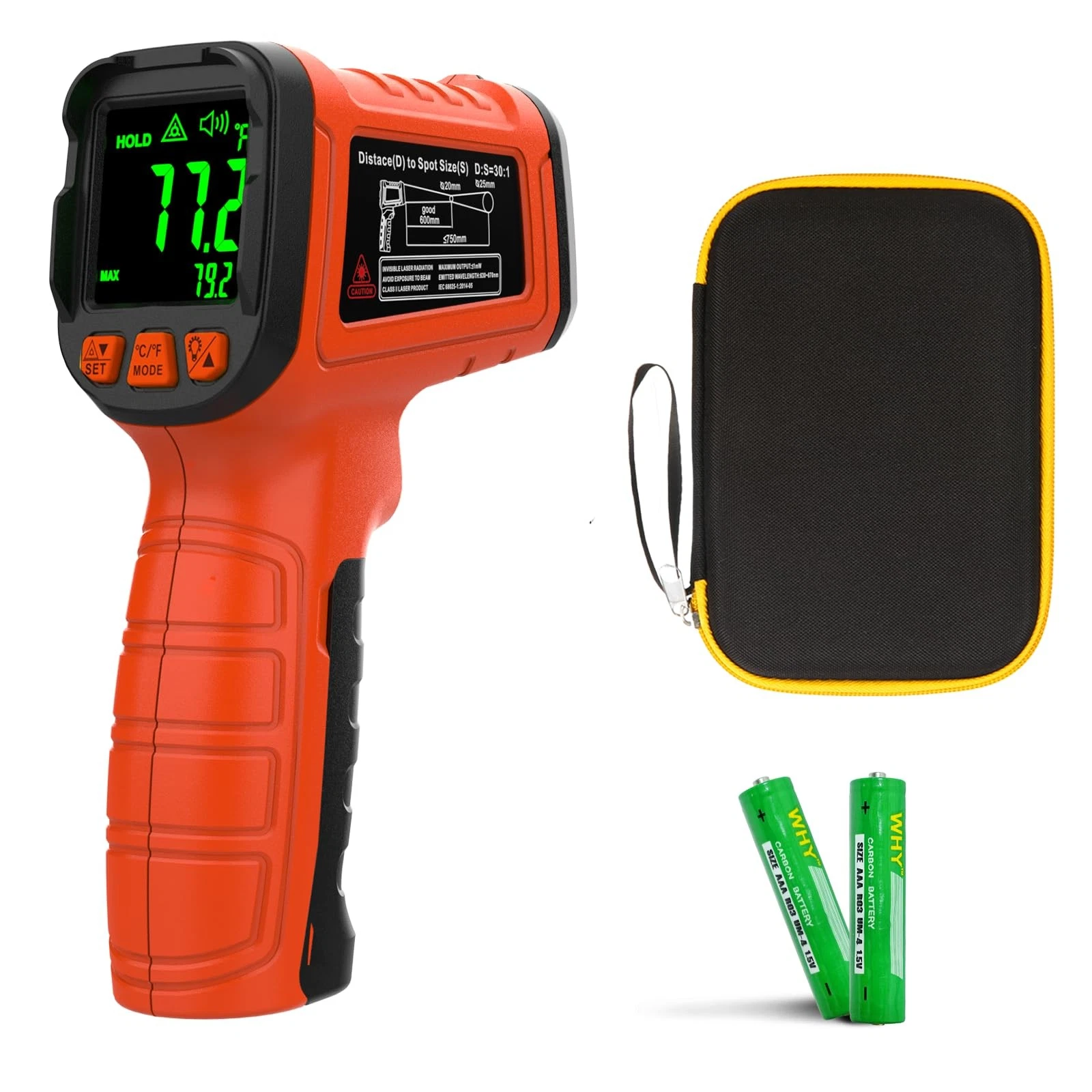 MOONASCEND 50:1 Infrared Thermometer Temperature -58℉~1796℉, -58°F to 1796°F
Opens in a new window o