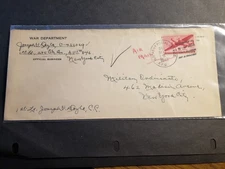 APO 846 FORT BUCHANAN, PUERTO RICO 1943 WWII Army Cover 245 QM Bn Officer's Mail