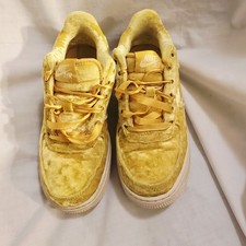 Nike Air Force 1 LV8 Big Kids Shoes Mineral Gold Velvet Size 4.5 849345-700