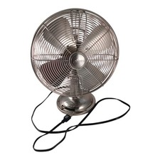 Hunter 13" 90021 Chrome Metal Oscillating Fan 3 Speed - 4 Blades Tested/Working