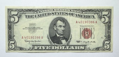 1963 $5 United States Red Seal Note