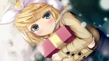 Anime girls vocaloid kagamine rin snow face blonde Custom Gaming Mat Desk