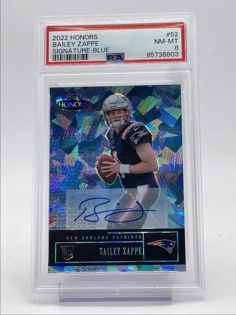 Bailey Zappe Panini Honors #52 Signature-Blue