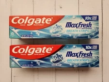 2× Colgate Max Fresh Cool Mint Breath Strips Whitening Toothpaste 6.3 oz