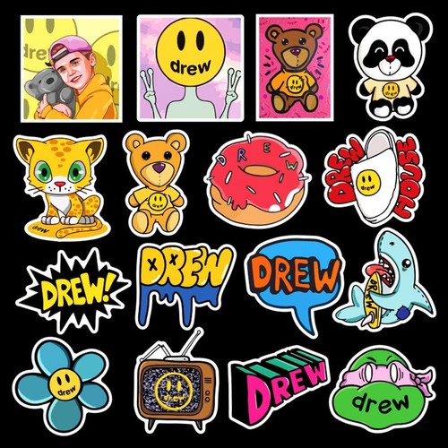50Pcs Fashion Brand Logo Drew House Cool Stickers for Water Bottle Cup F - Picture 4 of 4