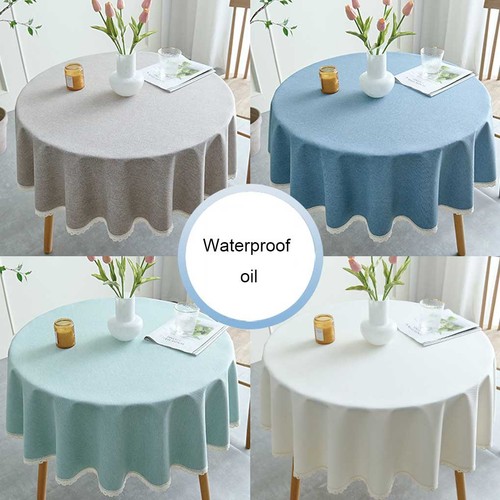 Table Cloth Dining Decor Cover Cotton Linen Round Shape Tablecloths Supplies - Picture 10 of 11