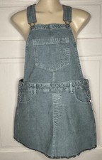 American Eagle Outfitters Blue-Gray Corduroy Overall Mini Dress Size Medium New