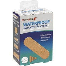 Masterplast Assorted Waterproof Plasters, Flexible, Durable Pack of 50