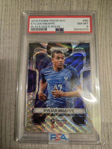 Kylian Mbappe [Black & Gold Wave] #80 2018 Panini Prizm World Cup card