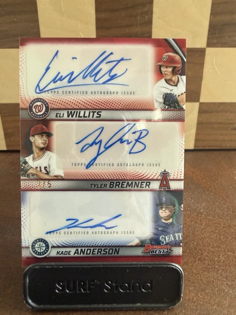 2025 Bowman’s Best Eli Willits Tyler Bremner Kade Anderson Red Triple Auto /5 🔥