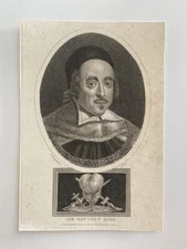 Antique 1807 Engraving of Sir Matthew Hale – Chief Justice of England
