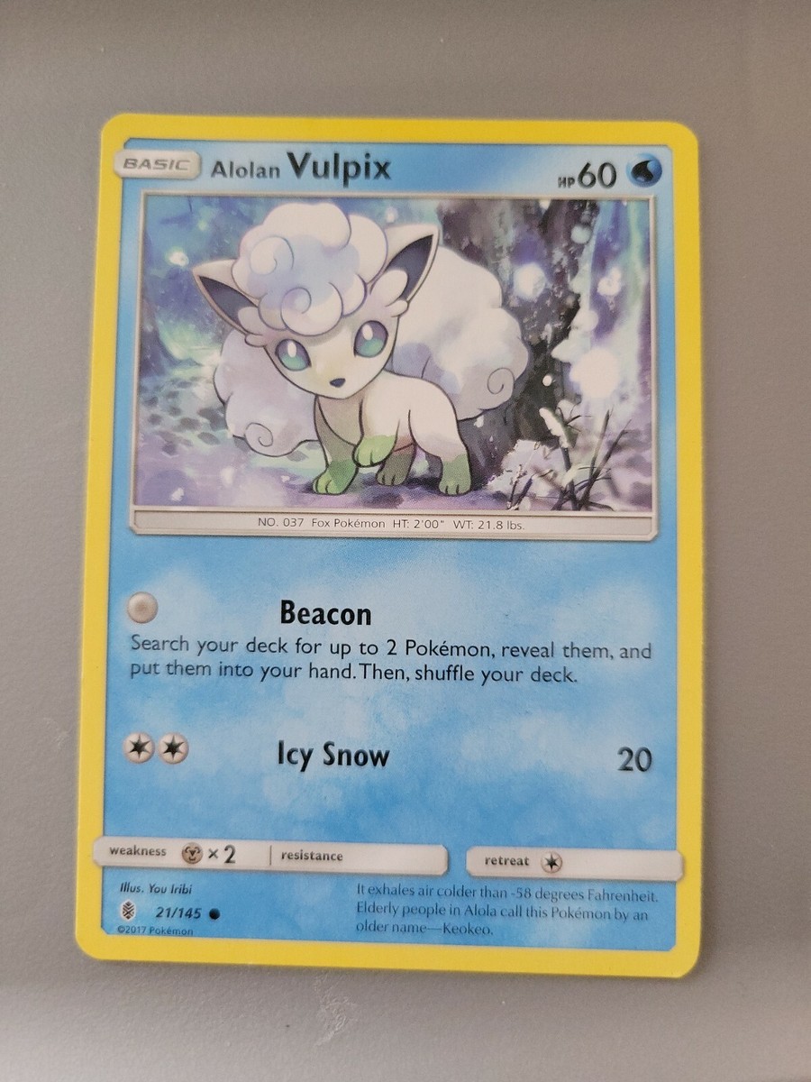 Pokemon TCG Card 2017 Sun Moon Guardians Rising Alolan Vulpix 21