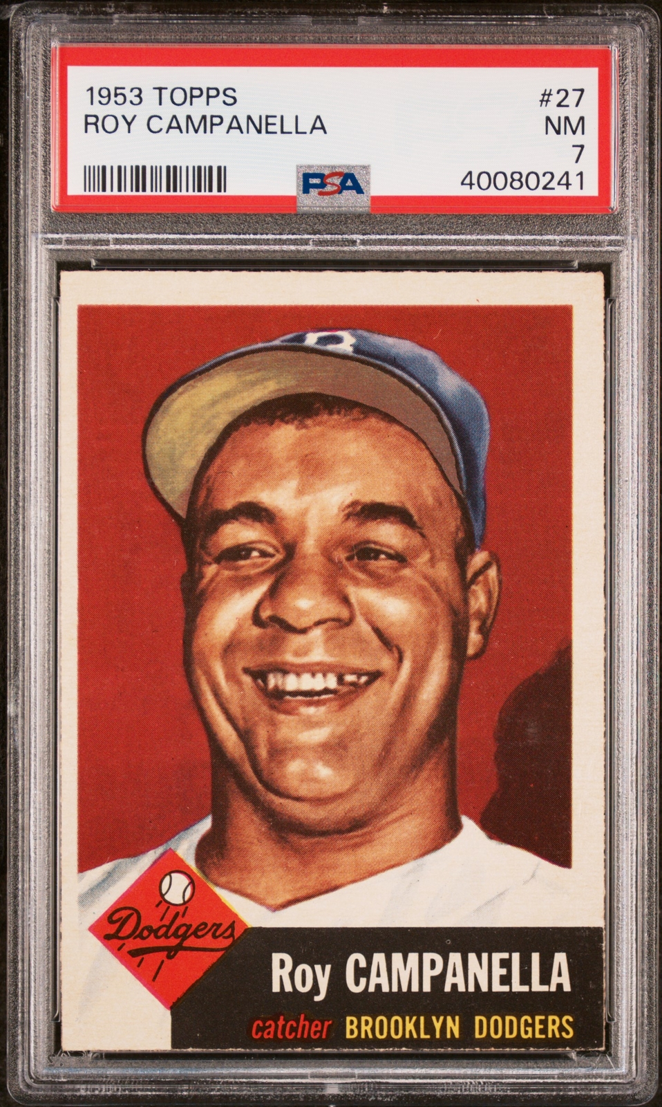 1953 TOPPS #27 ROY CAMPANELLA PSA 7