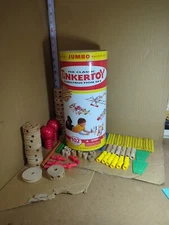 Classic 2006 Tinkertoy Construction 102 Jumbo Set No Lid Missing Pieces