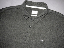 Men's rag  bone Standard Issue Short Sleeved Gray Casual Polo Shirt XL