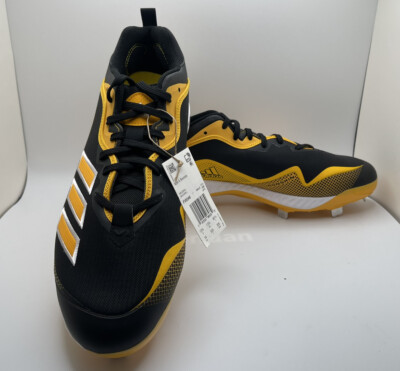 Adidas Icon 6 Bounce Mens Metal Baseball Cleats‎ Yellow Black FV 9346 Size 13.5 Adidas Mens Baseball Cleats FV9346 Icon 6 Bounce Metal Black  main image 3