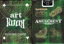 Art of the Patent Amusement Parks Green Playing Cards Poker Size Deck USPCC New