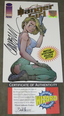 Danger Girl 1997 Gold Foil サイン入り Image Comics Danger Girl Preview Comic Gold Foil w/COA Signed by