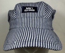 Train NWT Conductor Engineer Hat Railroad Certified Striped Halloween Cap