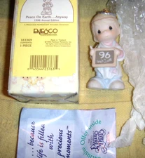  Precious Moments #183369 PEACE ON EARTH ANYWAY ORG BOX FREE SHIP 1996