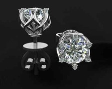 2.00Ct Round Cut Lab Created Diamond Stud Women's Earrings 14K White Gold Plated